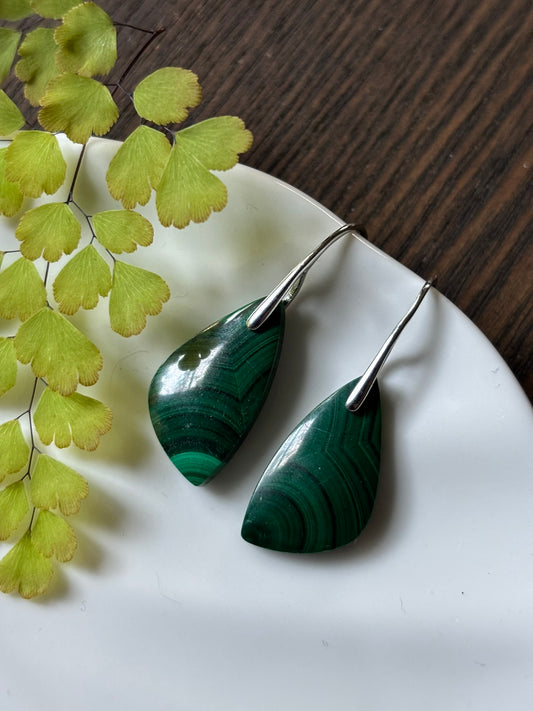 Malachite Deep Green Earrings