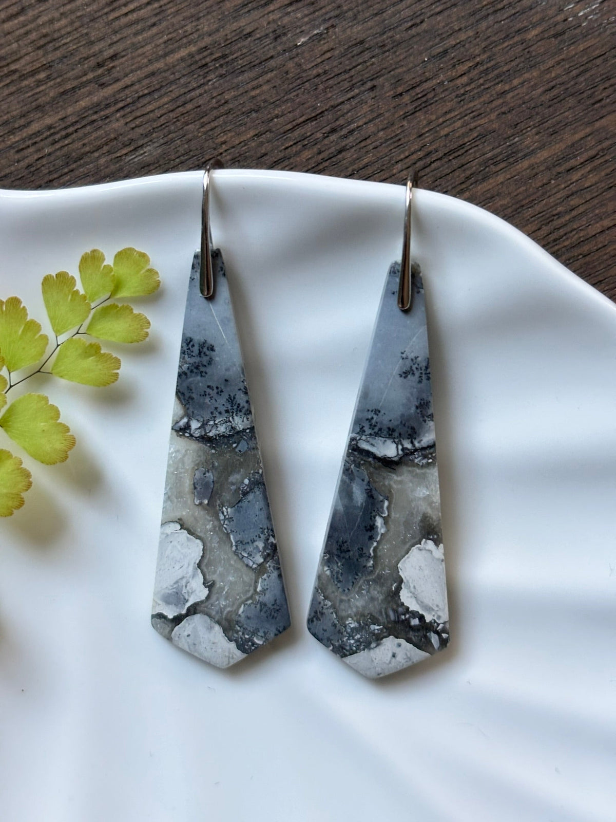 Maligano Jasper Charcoal Mosaic Earrings