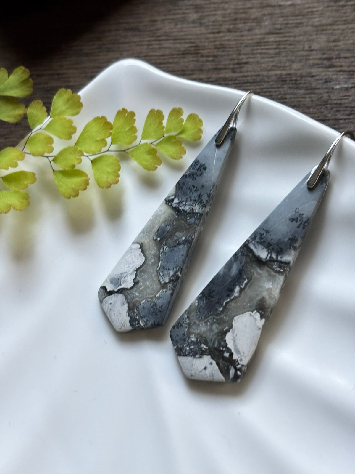 Maligano Jasper Charcoal Mosaic Earrings alternate view 2