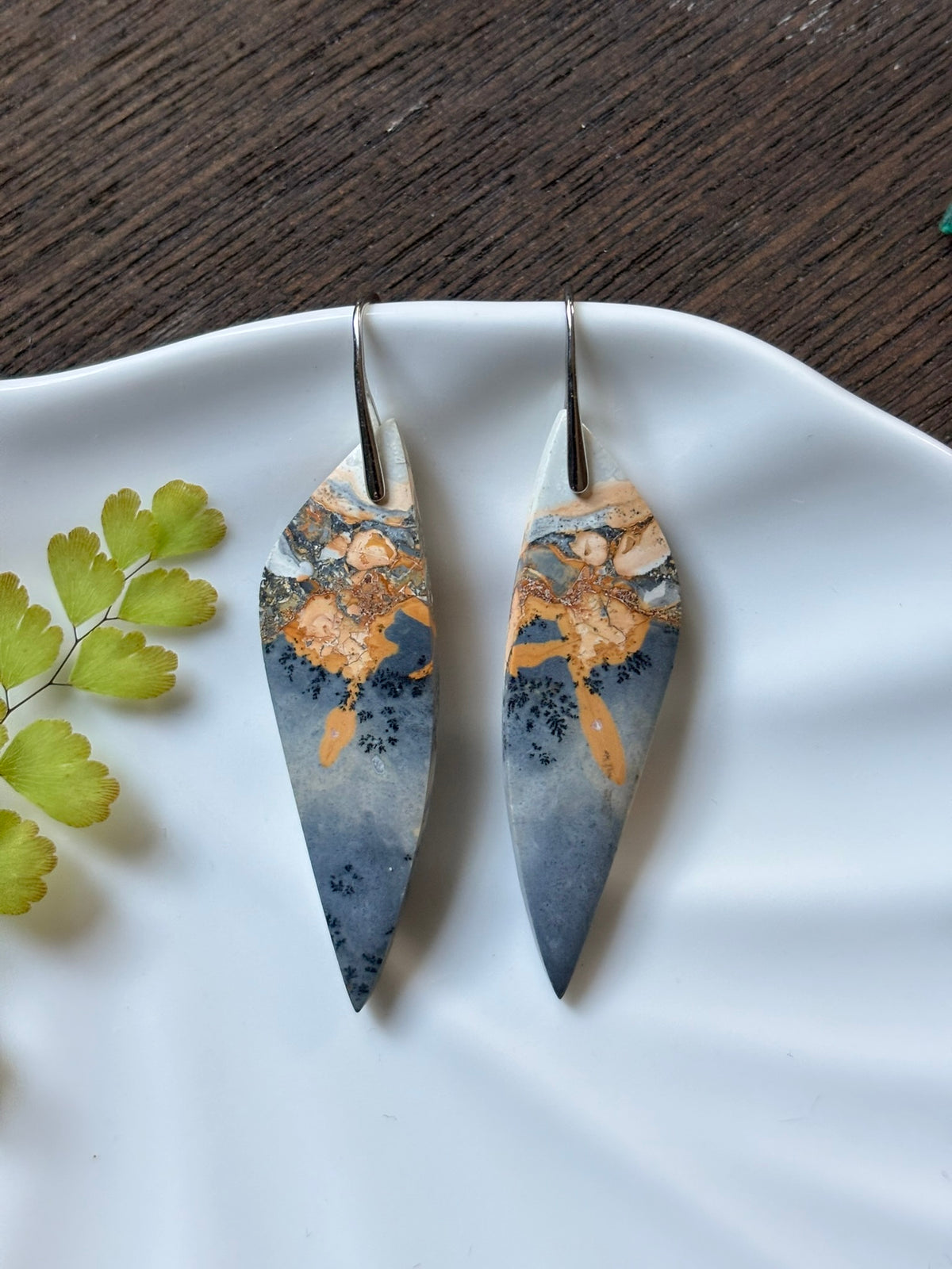 Maligano Jasper Golden Landscape Earrings