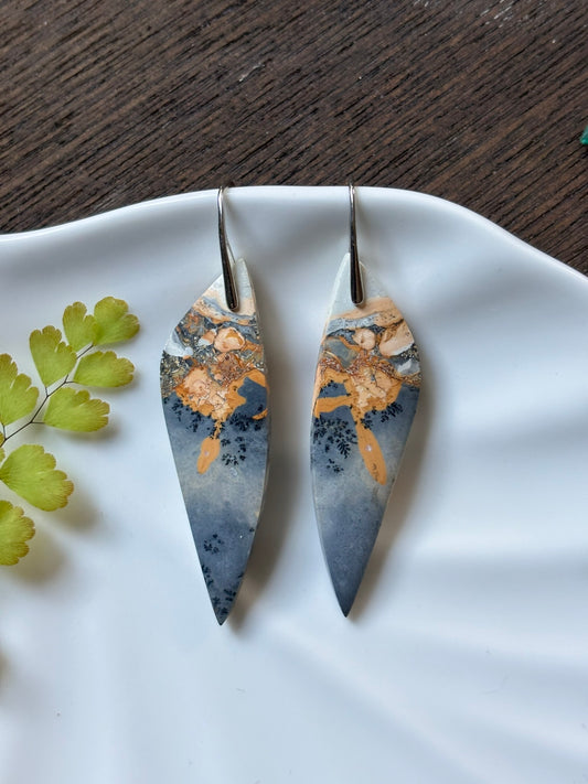 Maligano Jasper Golden Landscape Earrings