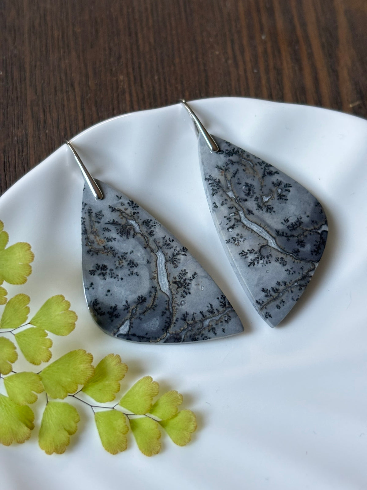 Maligano Jasper Grey Statement Earrings alternate view 2
