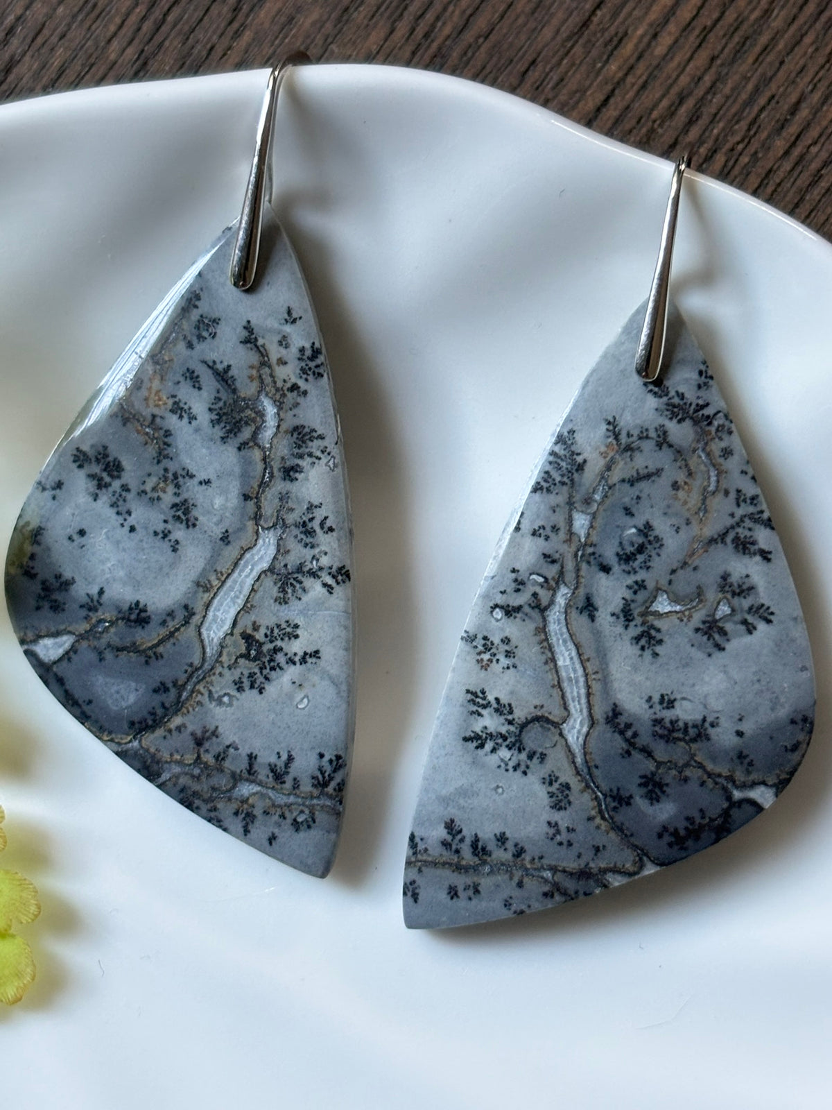 Maligano Jasper Grey Statement Earrings alternate view 3