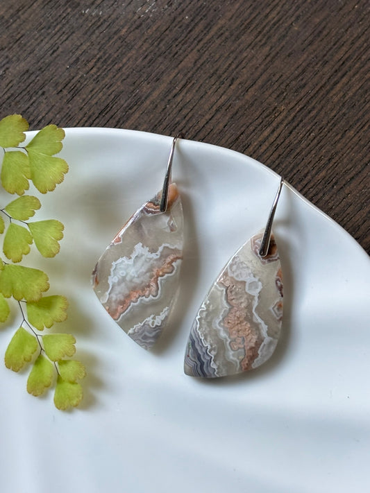Crazy Lace Agate Blush Earrings
