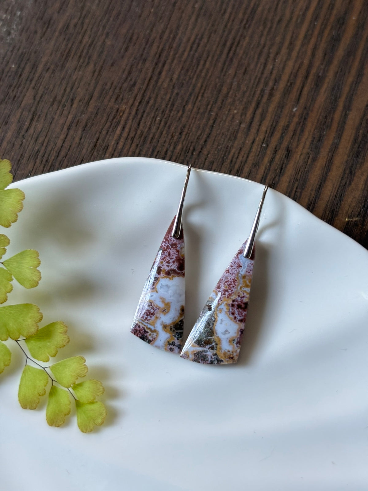 River Jasper Rose Mosaic Earrings
