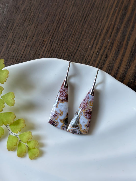 River Jasper Rose Mosaic Earrings