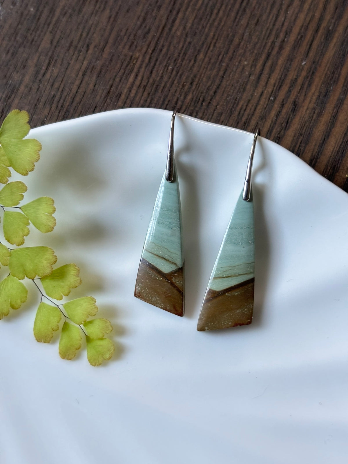 Polychrome Jasper Soft Sage Earrings