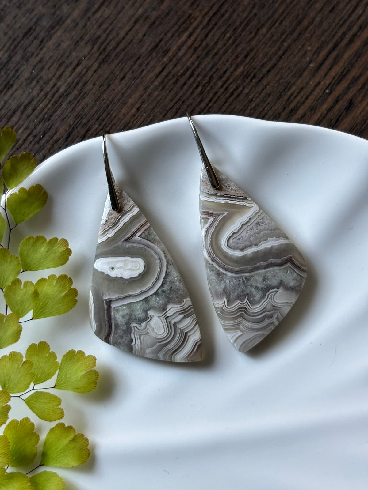 Crazy Lace Agate Ivory Lace Earrings alternate view 3