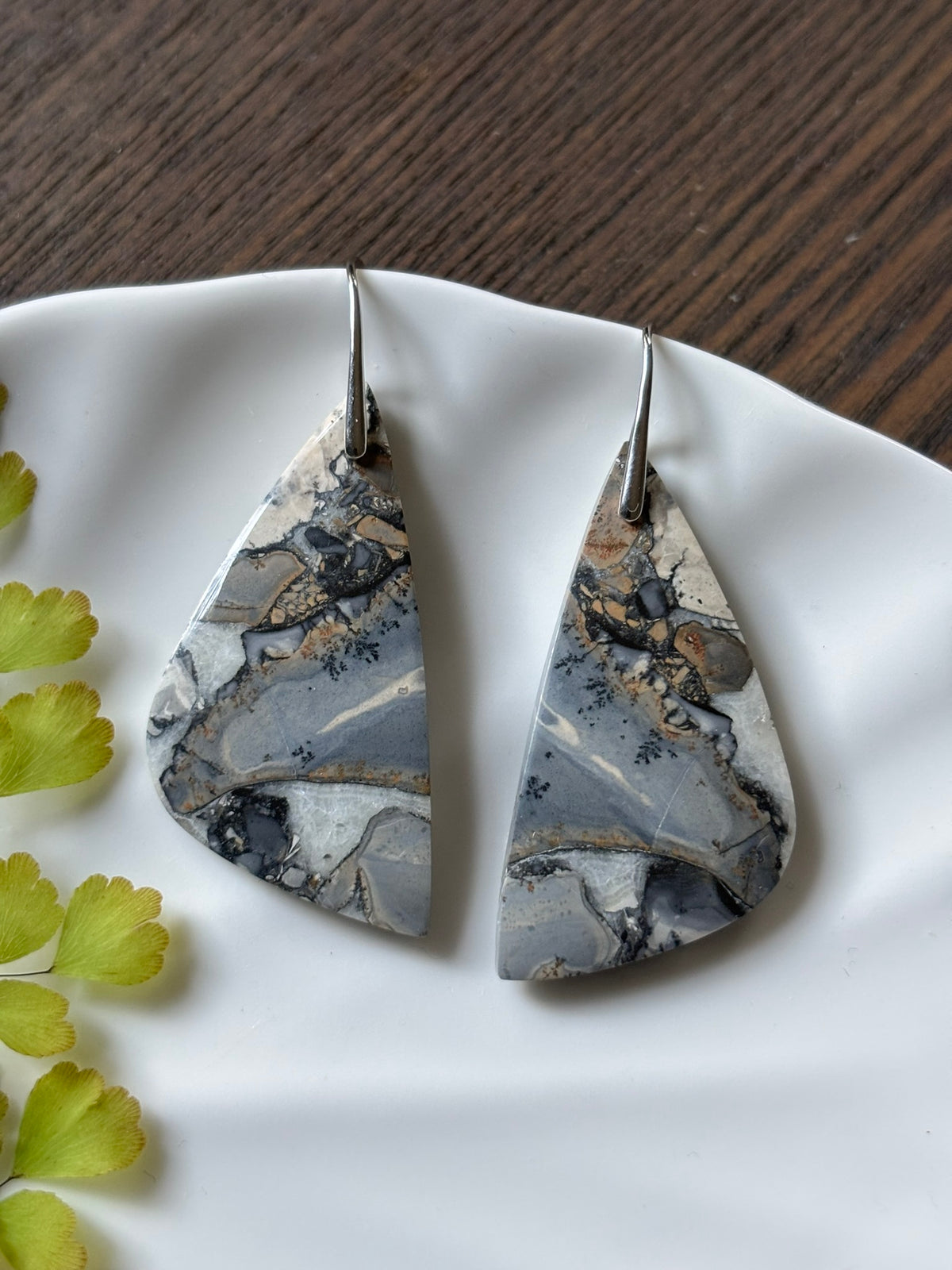 Maligano Jasper Slate Mosaic Earrings