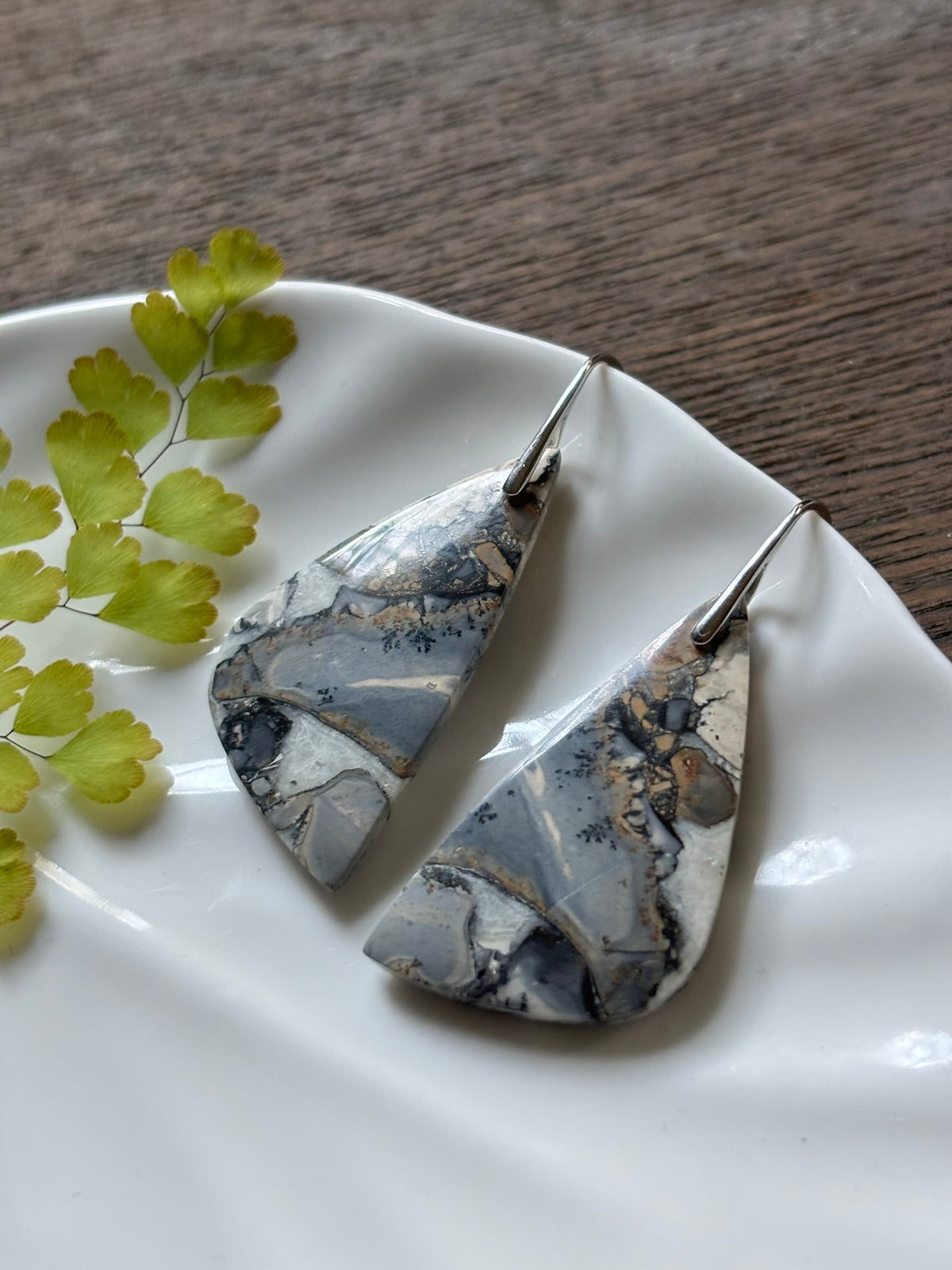 Maligano Jasper Slate Mosaic Earrings alternate view 2