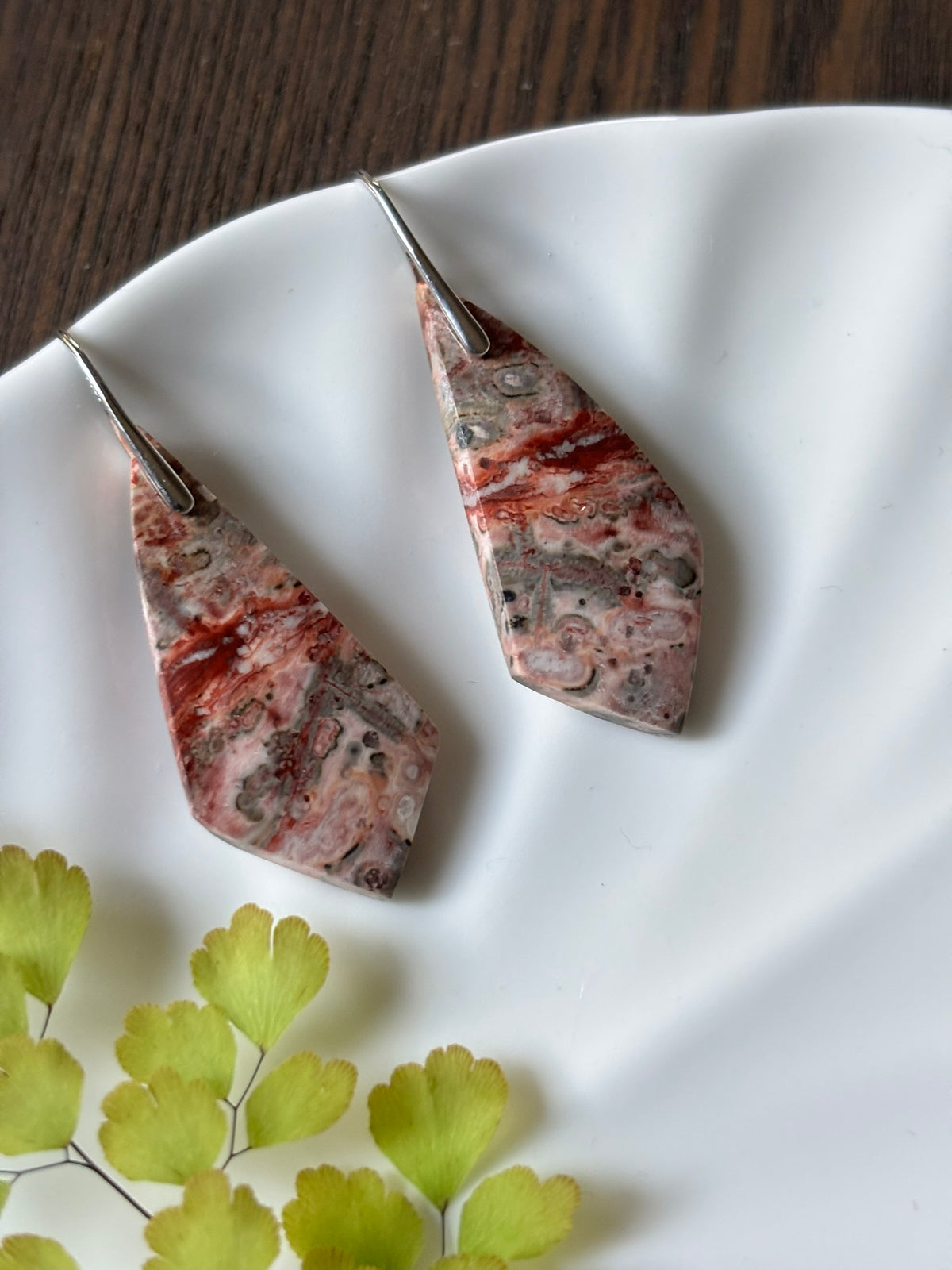 River Jasper Rose Stone Earrings alternate view 2
