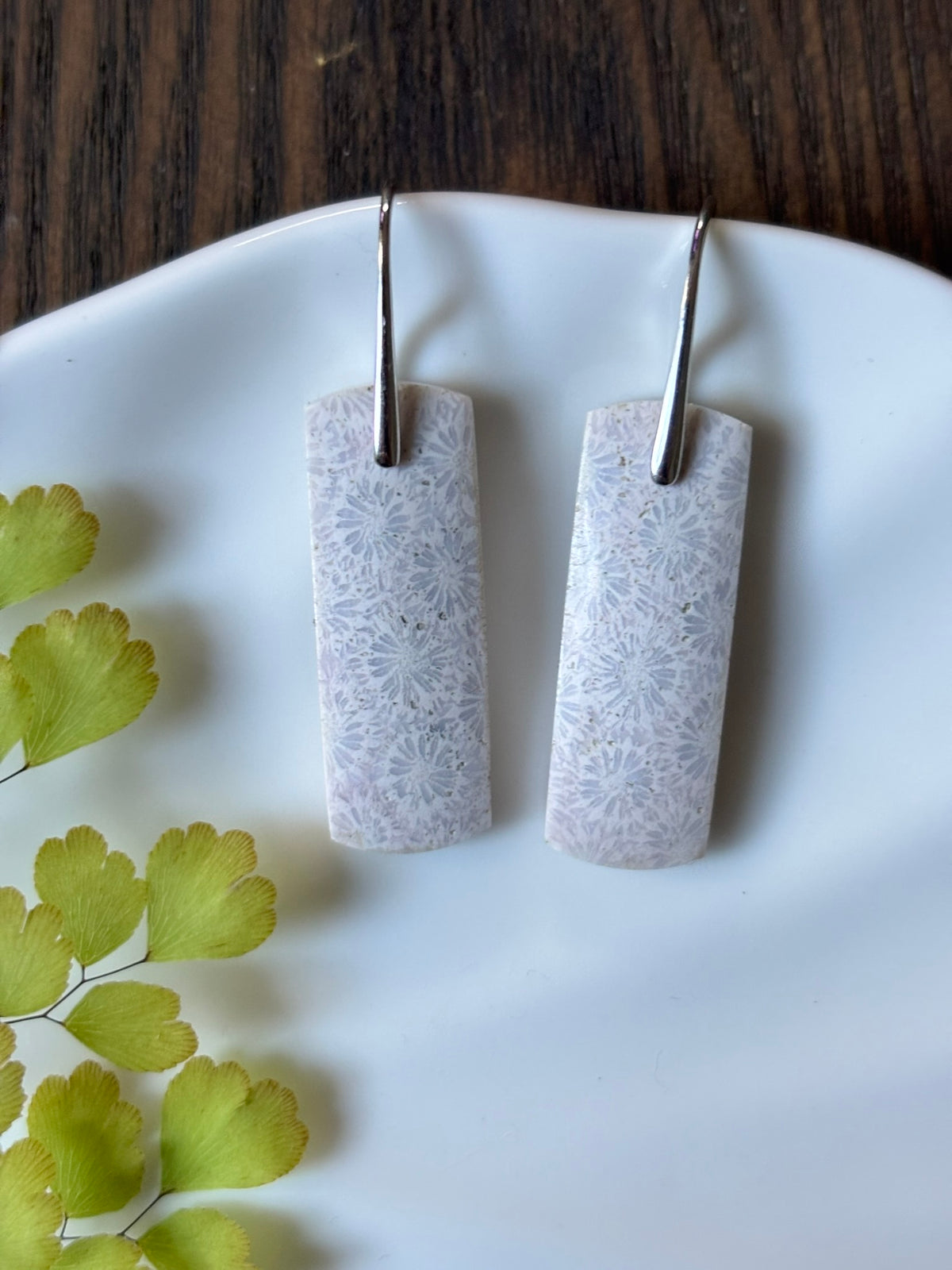 Fossilized Coral Ivory Petite Taper Earrings