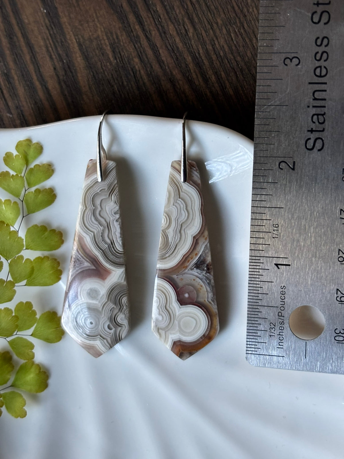 Crazy Lace Agate Grey Lace Statement Earrings alternate view 2