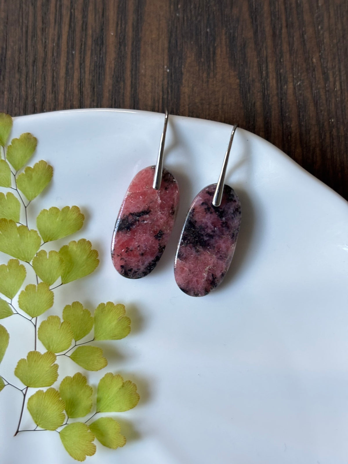 Rhodonite Rose Plum Earrings