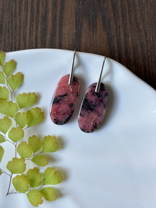 Rhodonite Rose Plum Earrings