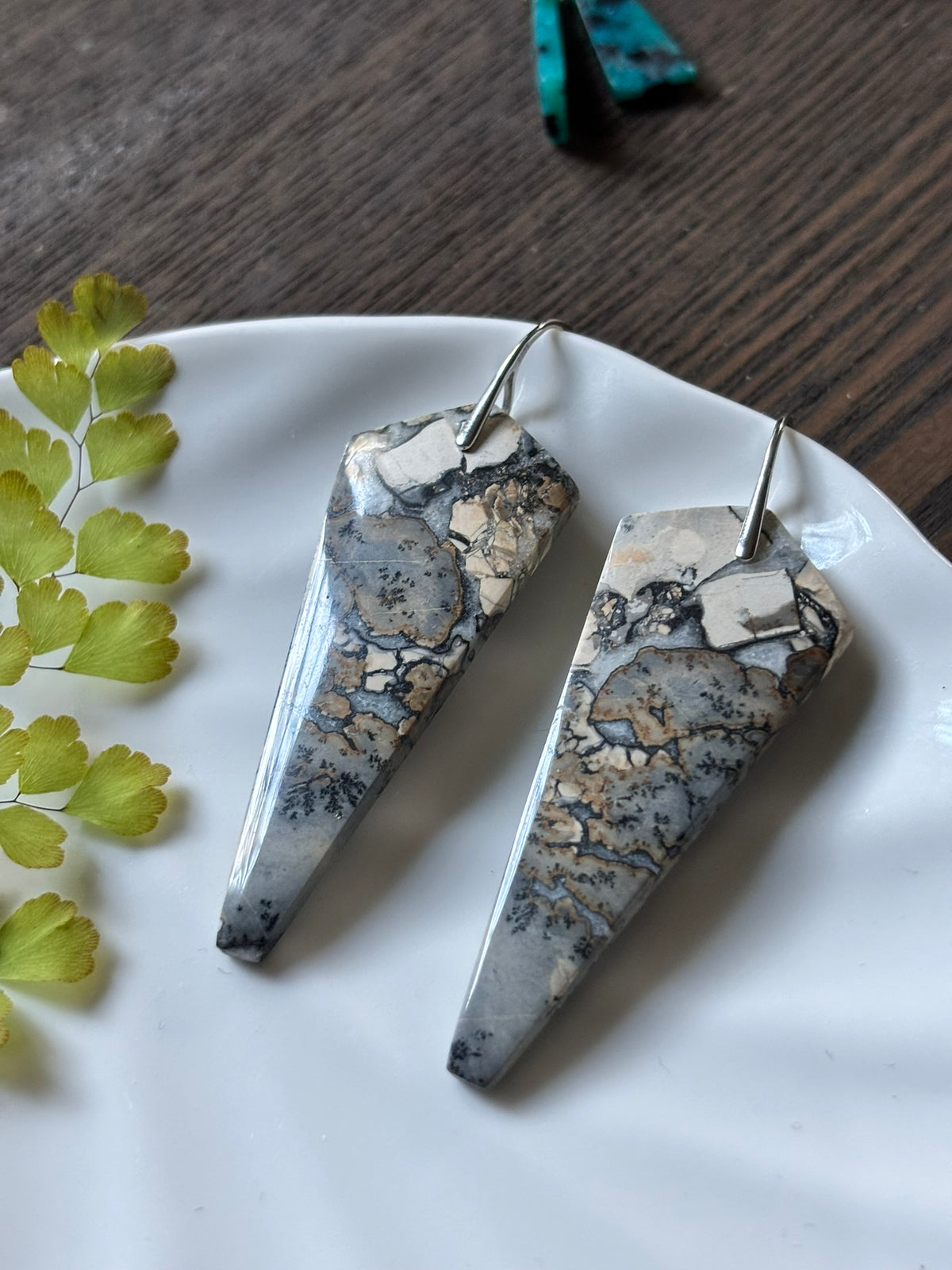 Maligano Jasper Charcoal Statement Earrings alternate view 2