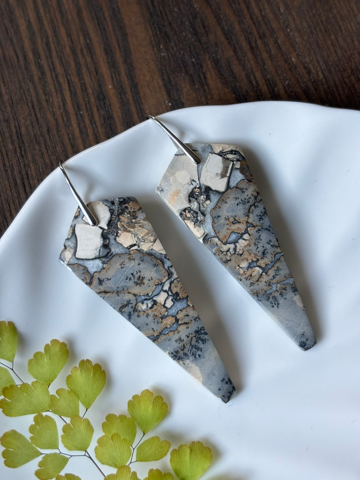 Maligano Jasper Charcoal Statement Earrings alternate view 3
