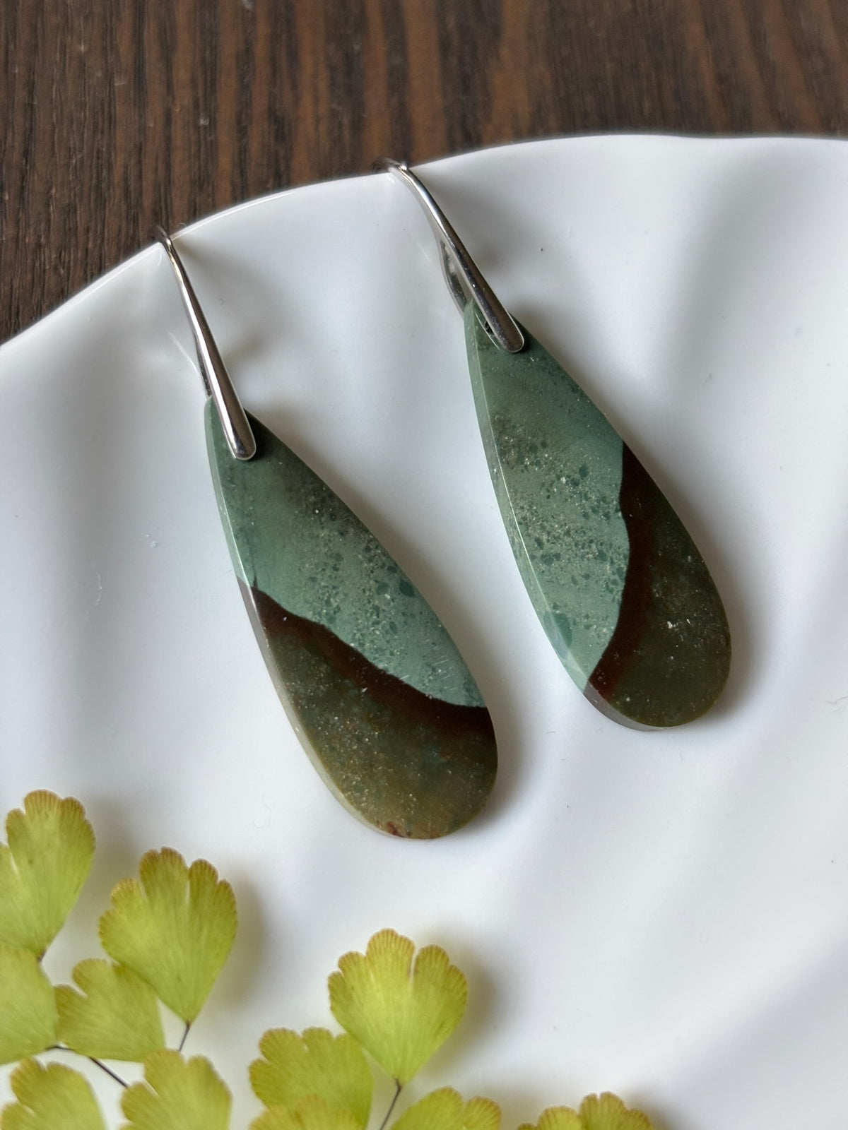 Polychrome Jasper Soft Sage Drop Earrings alternate view 2