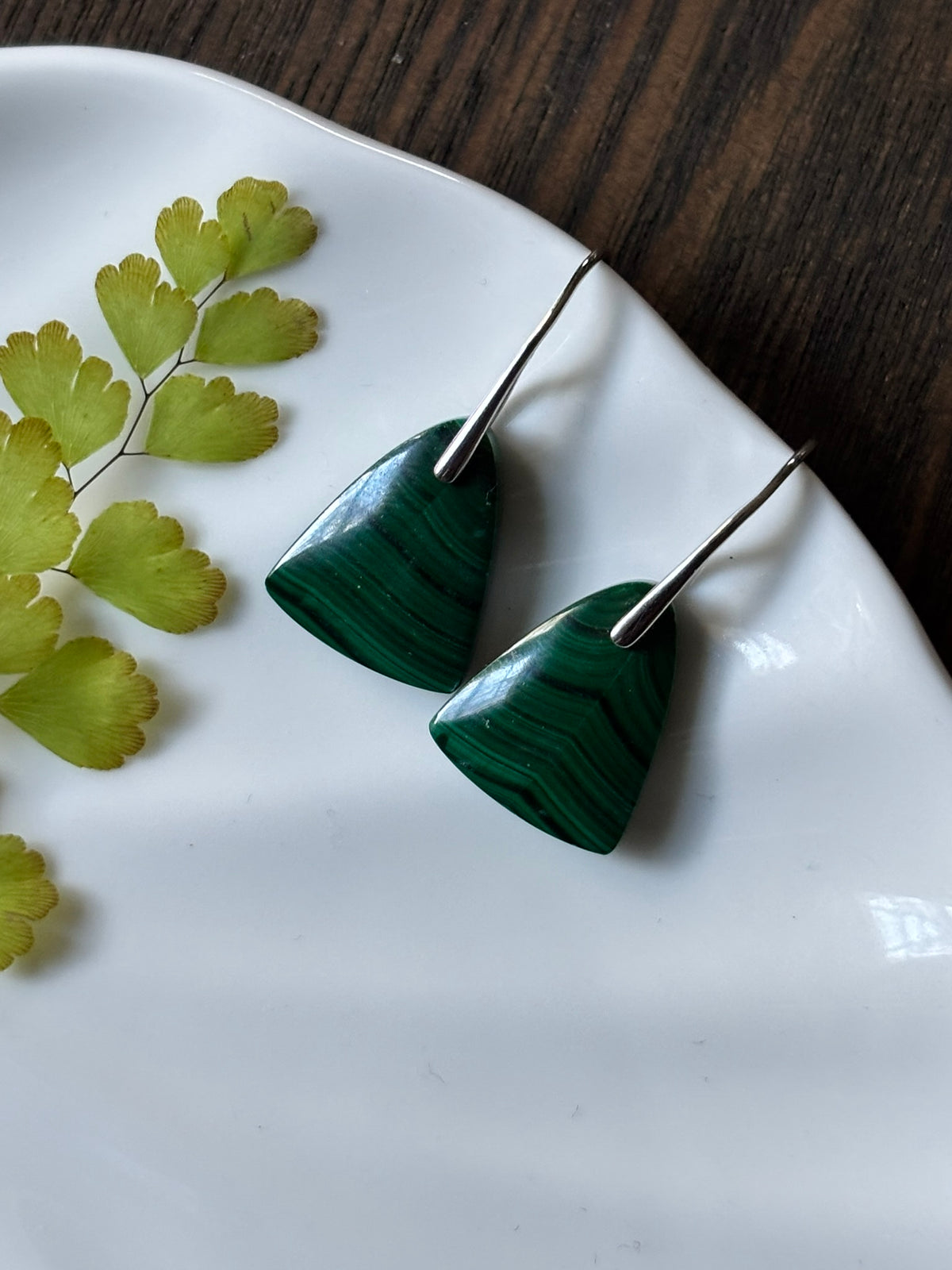 Malachite Forest Fan Earrings