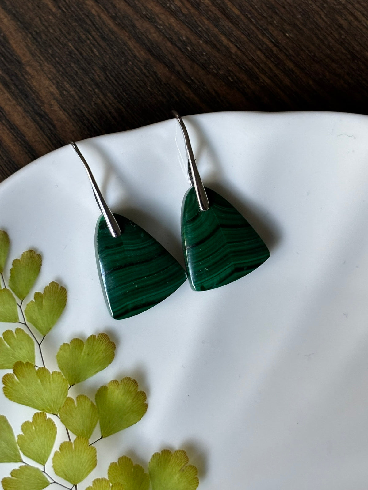 Malachite Forest Fan Earrings alternate view 2
