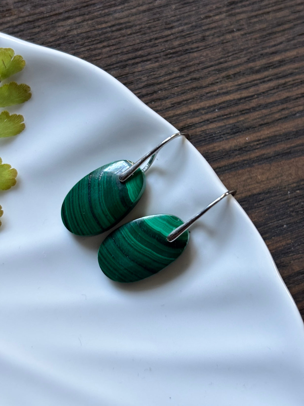 Malachite Emerald Round Earrings alternate view 2