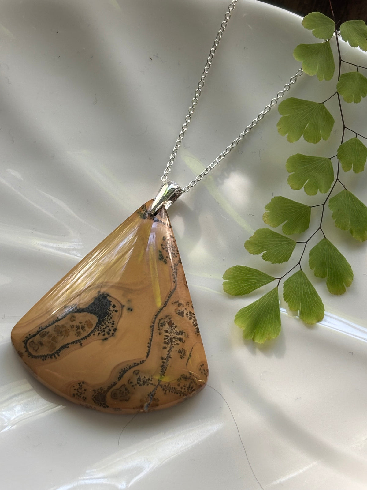 Earth Tones Landscape Triangle Necklace