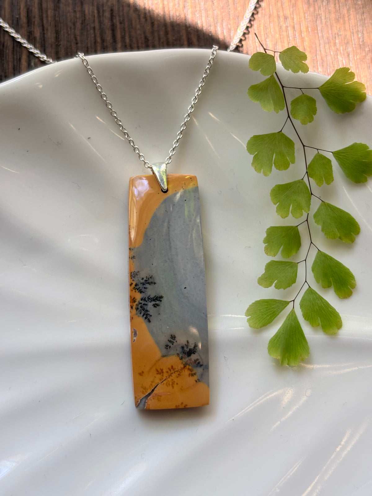 Golden Coast Landscape Bar Necklace
