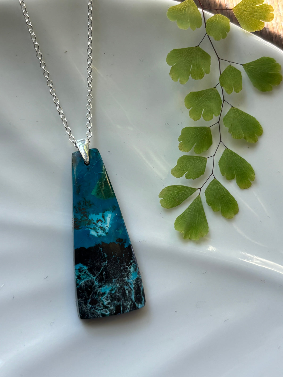Chrysocolla Bar Necklace