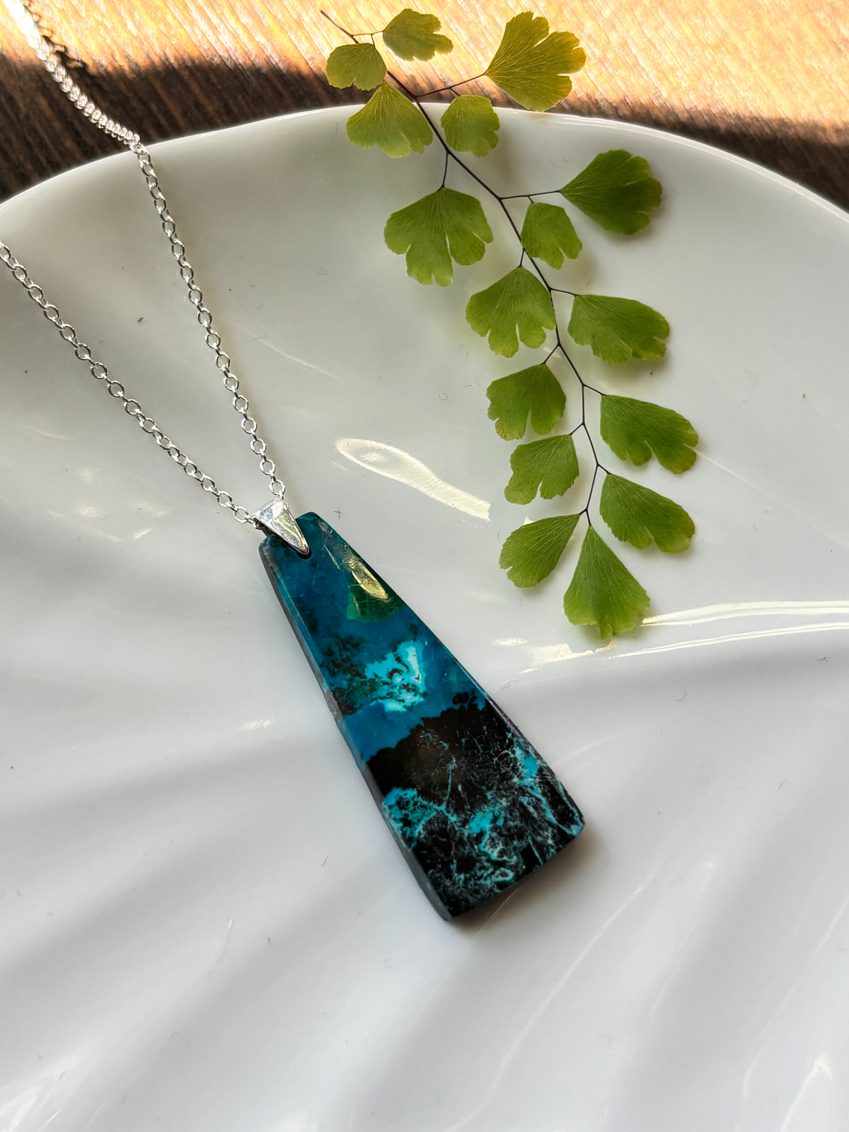 Chrysocolla Bar Necklace