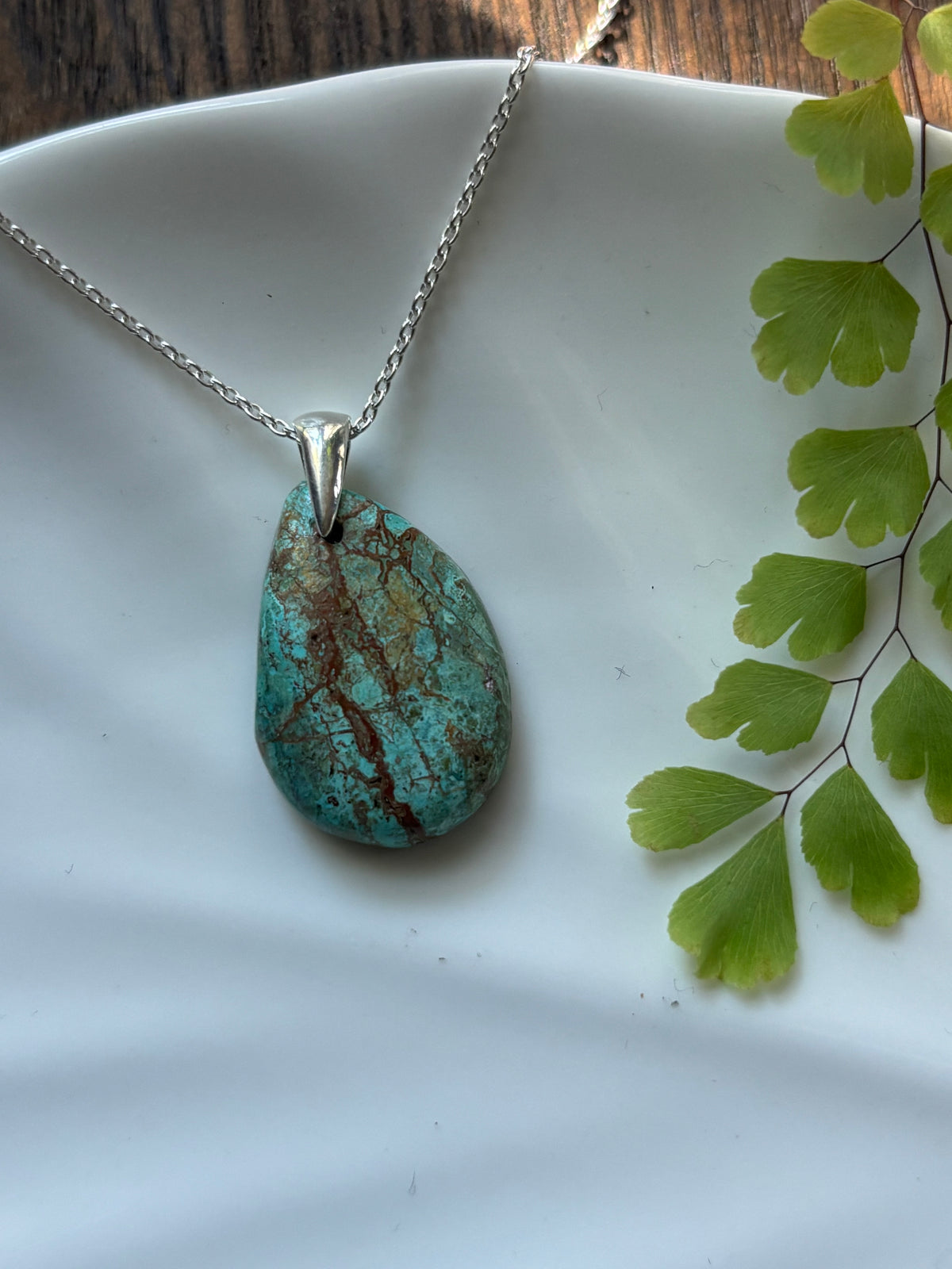 Chrysocolla Teardrop Necklace