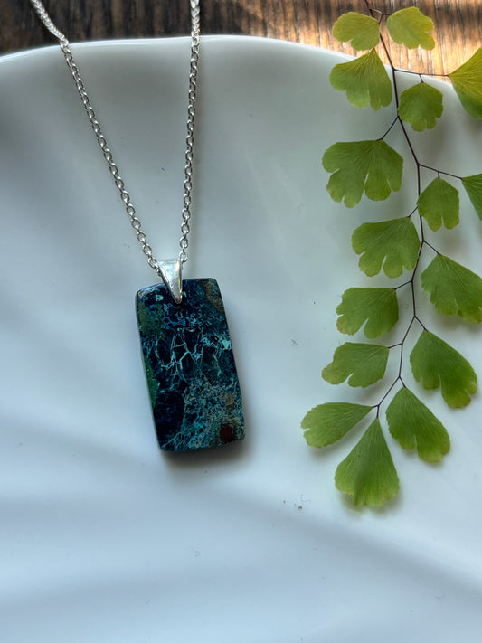 Chrysocolla Bar Necklace