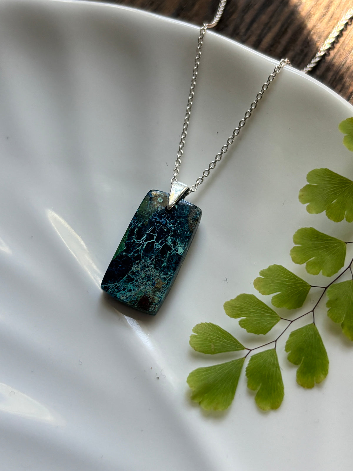 Chrysocolla Bar Necklace