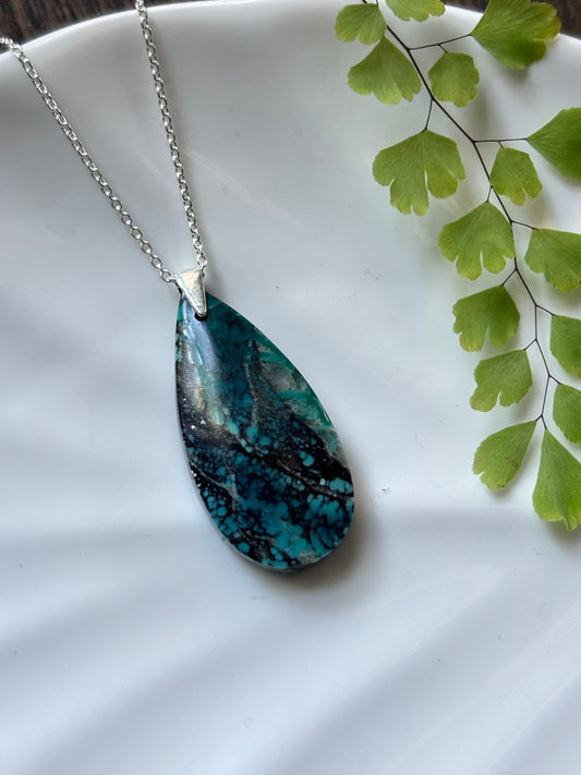 Chrysocolla Teardrop Necklace