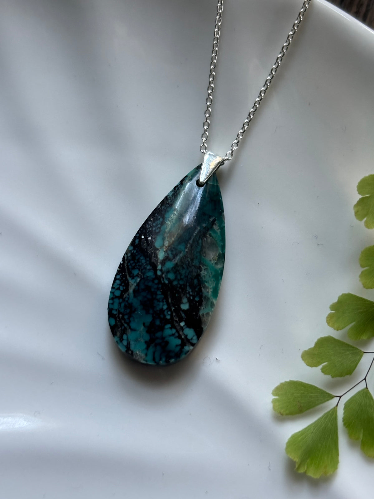 Chrysocolla Teardrop Necklace