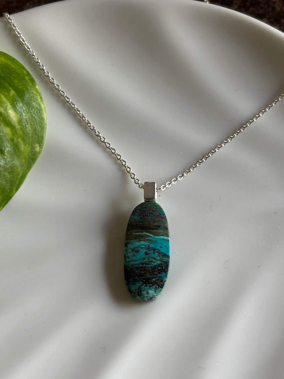 Chrysocolla necklace view 2