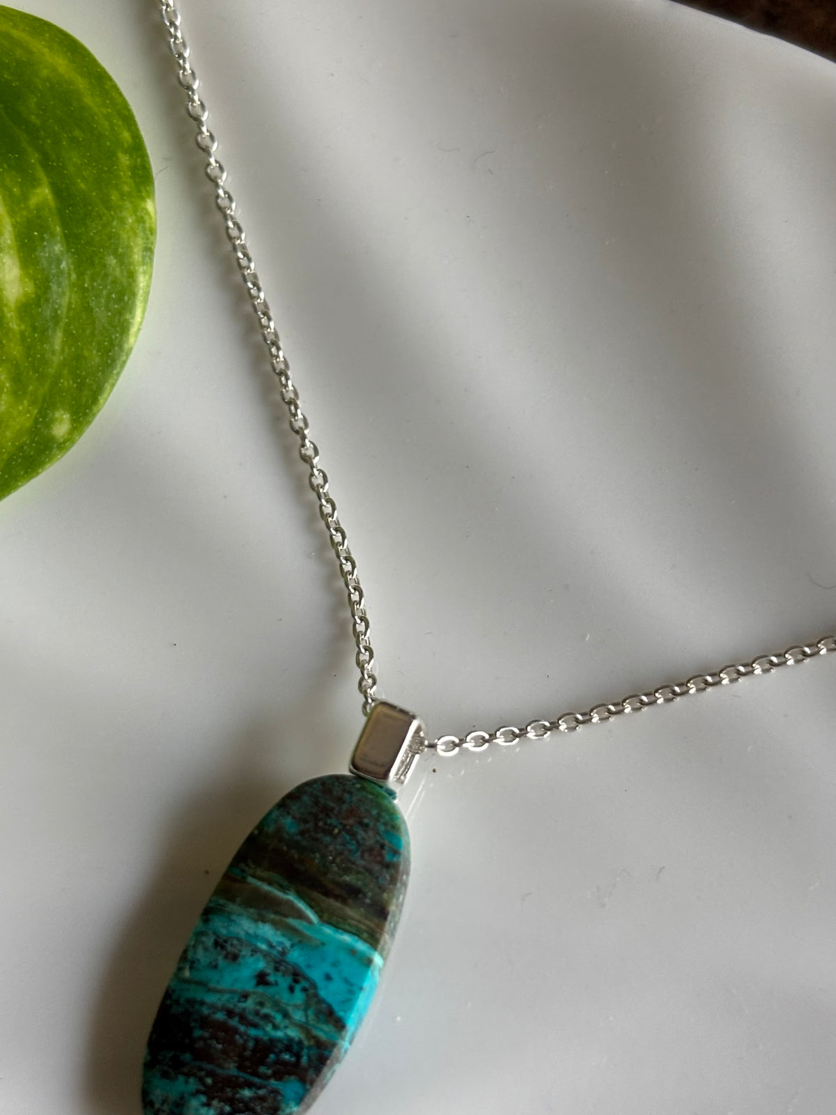 Chrysocolla necklace view 3