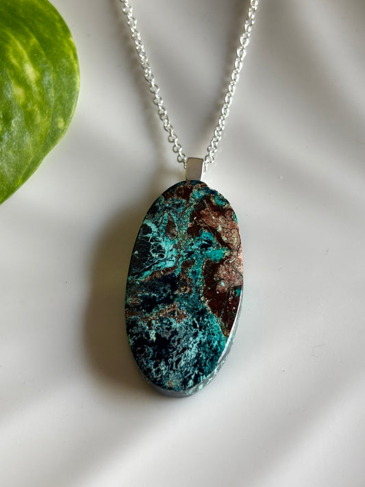 Chrysocolla necklace view 1