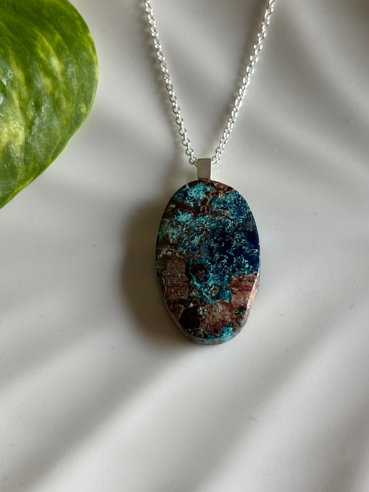 Chrysocolla necklace view 1