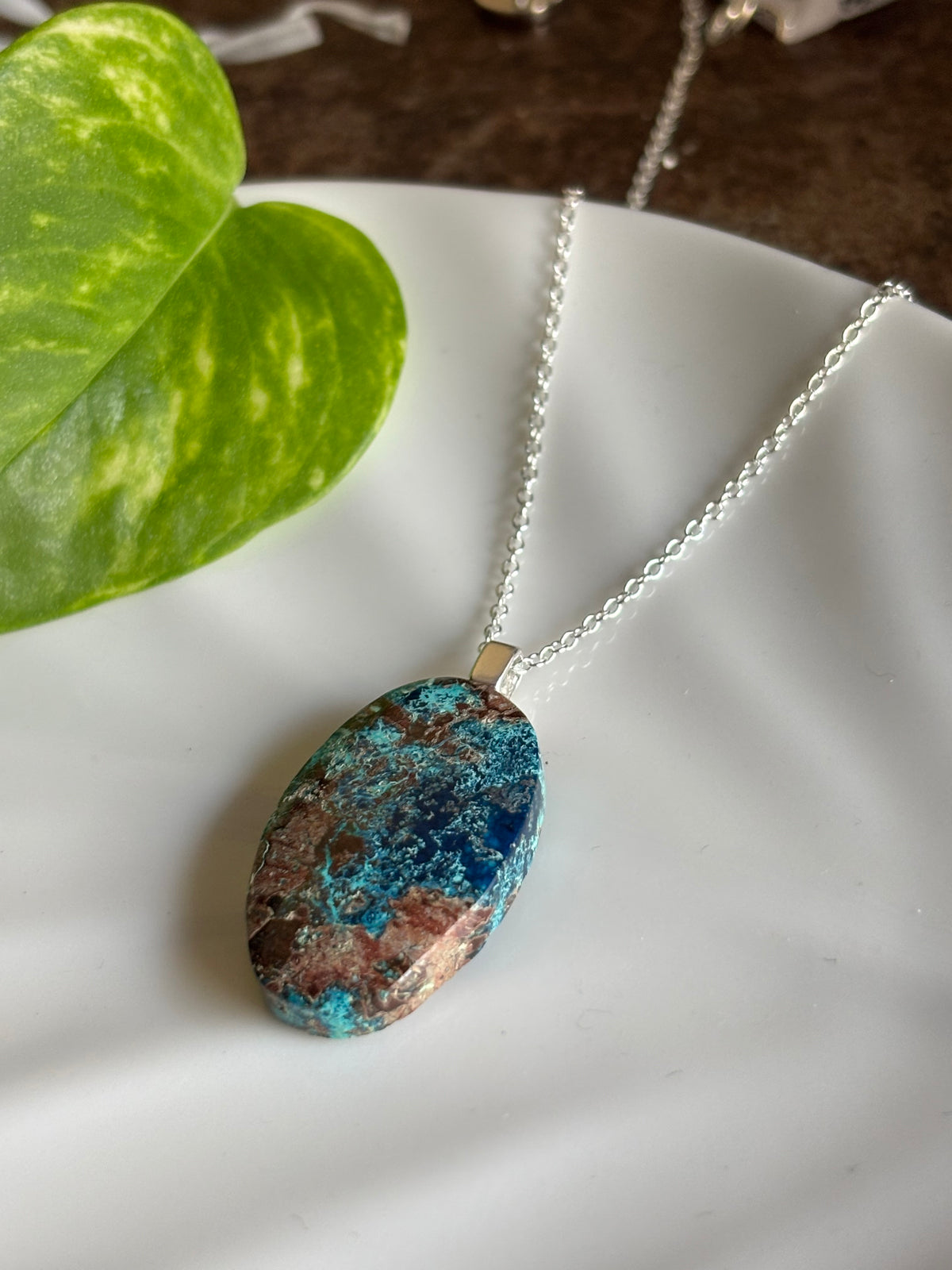 Chrysocolla necklace view 2