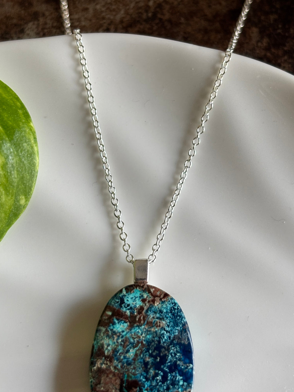Chrysocolla necklace view 3