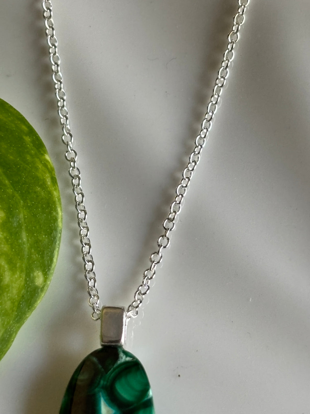 Malachite Chrysocolla necklace view 3