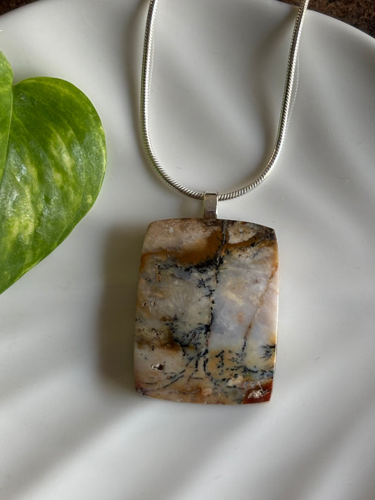 Petrified Wood necklace view 1